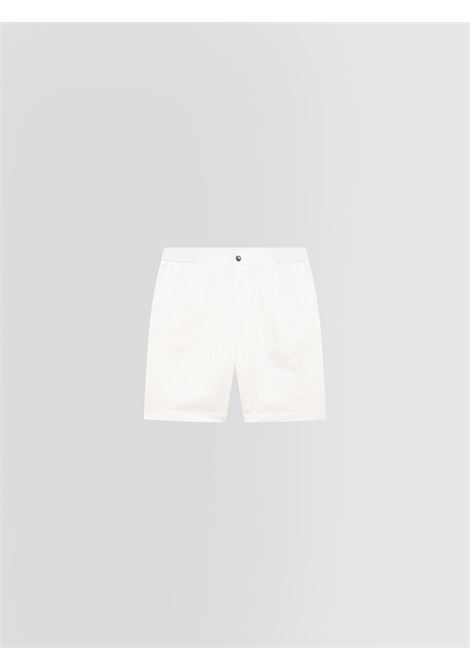 Alpha Studio bermuda in tela di lino color latte con vita elasticizzata ALPHA STUDIO | Bermuda | AU-5373Q1003